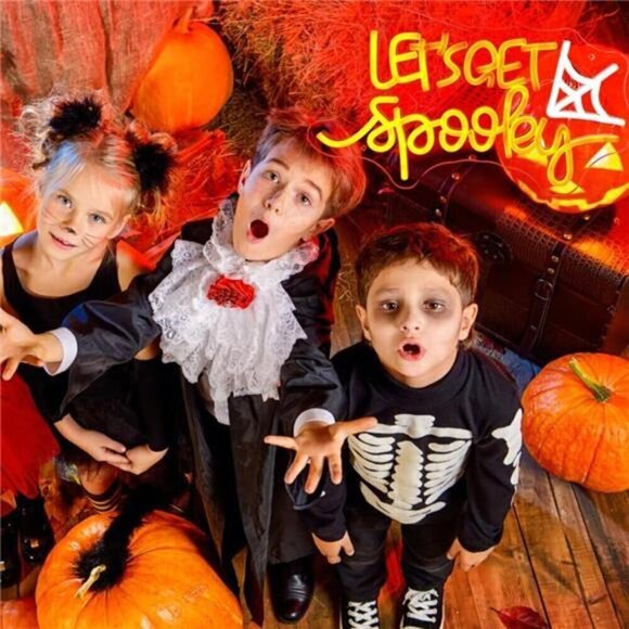 Halloween Neon Sign Let's Get Spooky Neon Lights for Halloween Decoration Spider - Picture 4 of 6